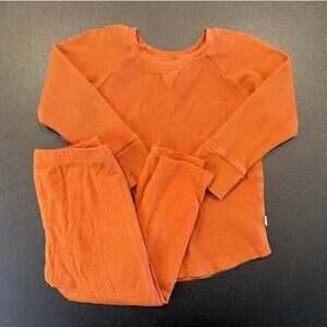 Baby Sprouts Ribbed Lounge Long Sleeve Top and Leggings Set, Orange, Toddler 2T